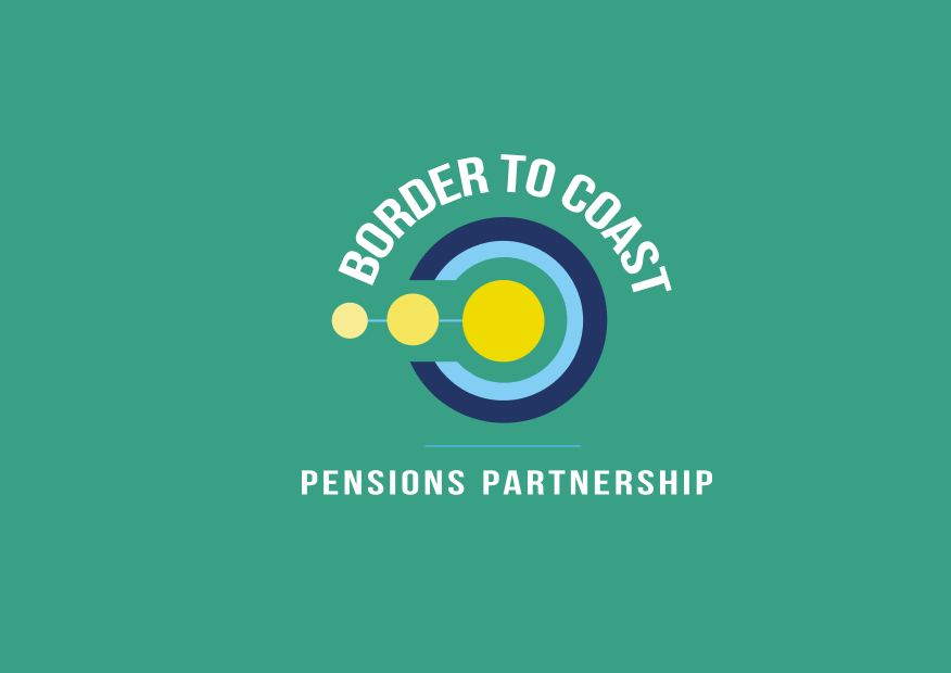 Green background with the Border To Coast - Pensions Partnership Logo