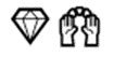 diamond and hands up emojis